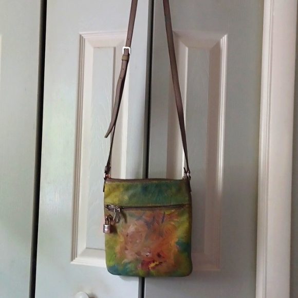 Loewe Handpainted Gray/Taupe Genuine Leather Crossbody - Picture 3 of 7